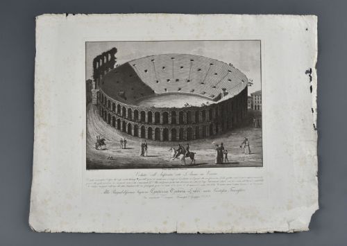 Bennassuti Giuseppe "Blick auf das Amphitheater namens Arena in Verona"
    